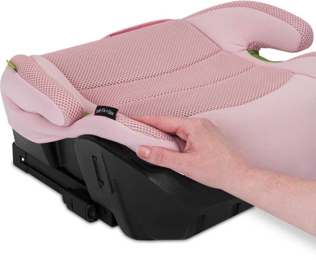 Lionelo Luuk Isofix I-Size auto paliktnis bērniem 125-150cm ar krūzīšu turētāju krāsa Pink Baby