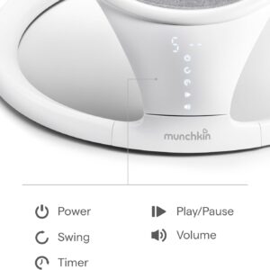 Munchkin Baby Swing elektronisks mazuļu šūpoļkrēsliņš krāsa White/Grey