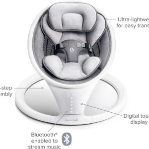 Munchkin Baby Swing elektronisks mazuļu šūpoļkrēsliņš krāsa White/Grey