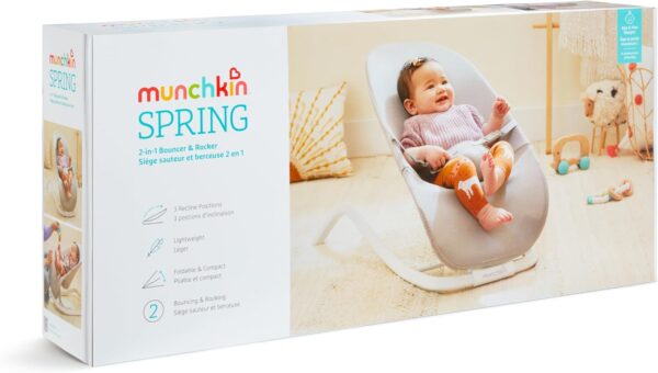Munchkin Spring 2in1 mazuļu šūpoļkrēsliņš krāsa Grey
