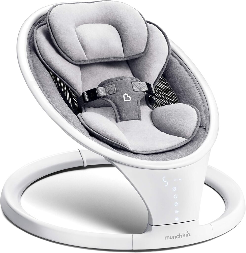 Munchkin Baby Swing elektronisks mazuļu šūpoļkrēsliņš krāsa White/Grey