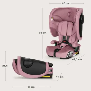 Lionelo Nelly I-Size salokāms autokrēsliņš bērniem 76-150cm krāsa Pink Mauve