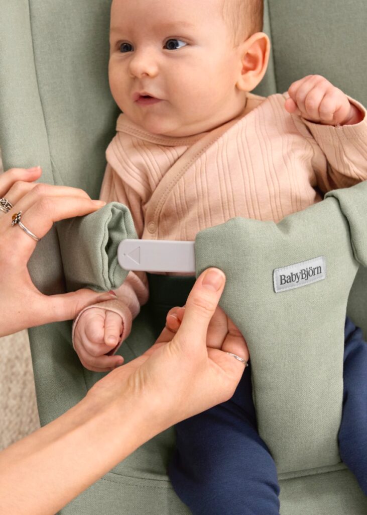 BabyBjorn BEGIN šūpuļkrēsls mazuļiem 0-9kg krāsa Light Green Brushed Woven