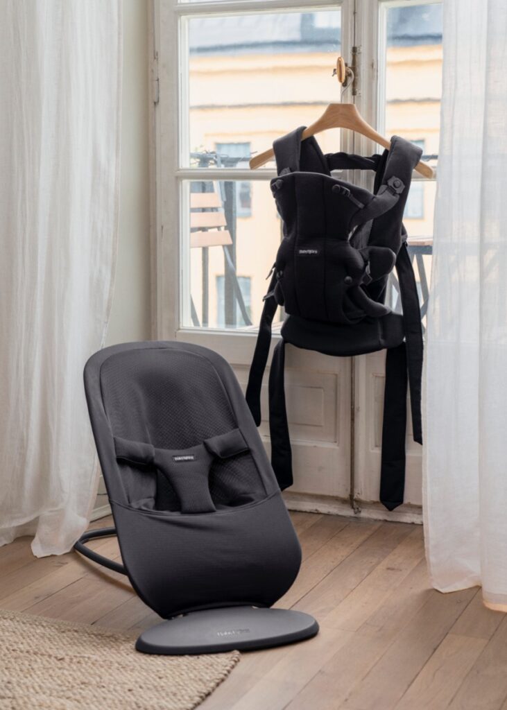 BabyBjorn BEGIN šūpuļkrēsls mazuļiem 0-9kg krāsa Airy Soft Mesh Dark Grey