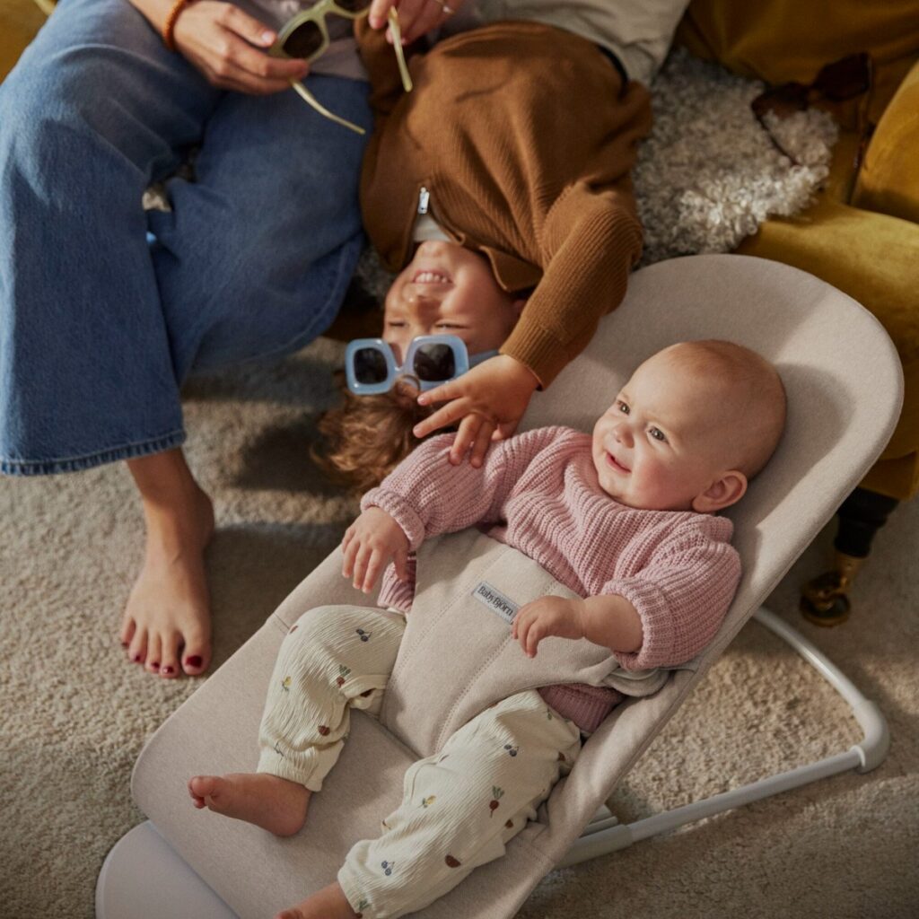 BabyBjorn BLISS šūpuļkrēsls mazuļiem 0-13kg krāsa Light Beige Melange Woven