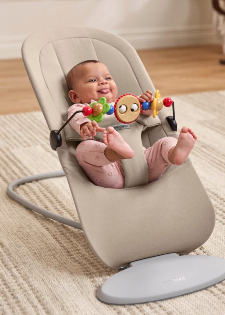 BabyBjorn BEGIN šūpuļkrēsls mazuļiem 0-9kg krāsa Sand Grey Brushed Woven
