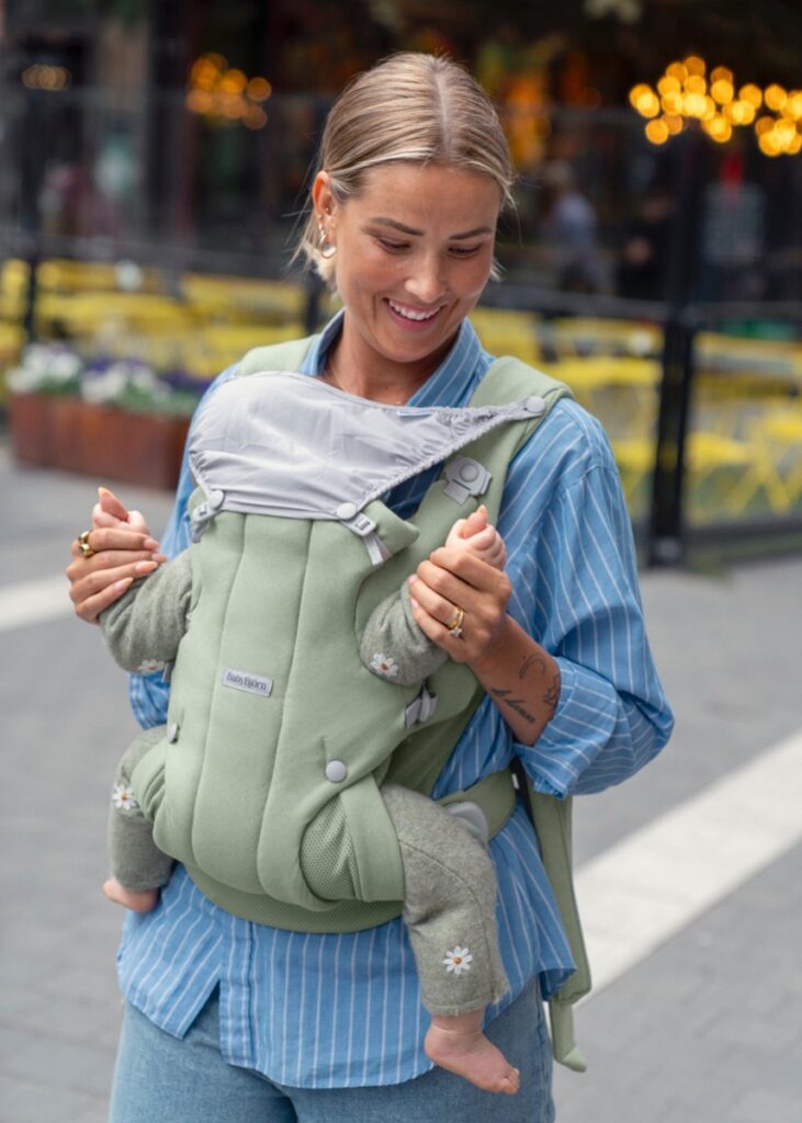 BabyBjorn HOLD ergosoma mazuļiem 0-18mēn. krāsa Light Green Brushed Woven