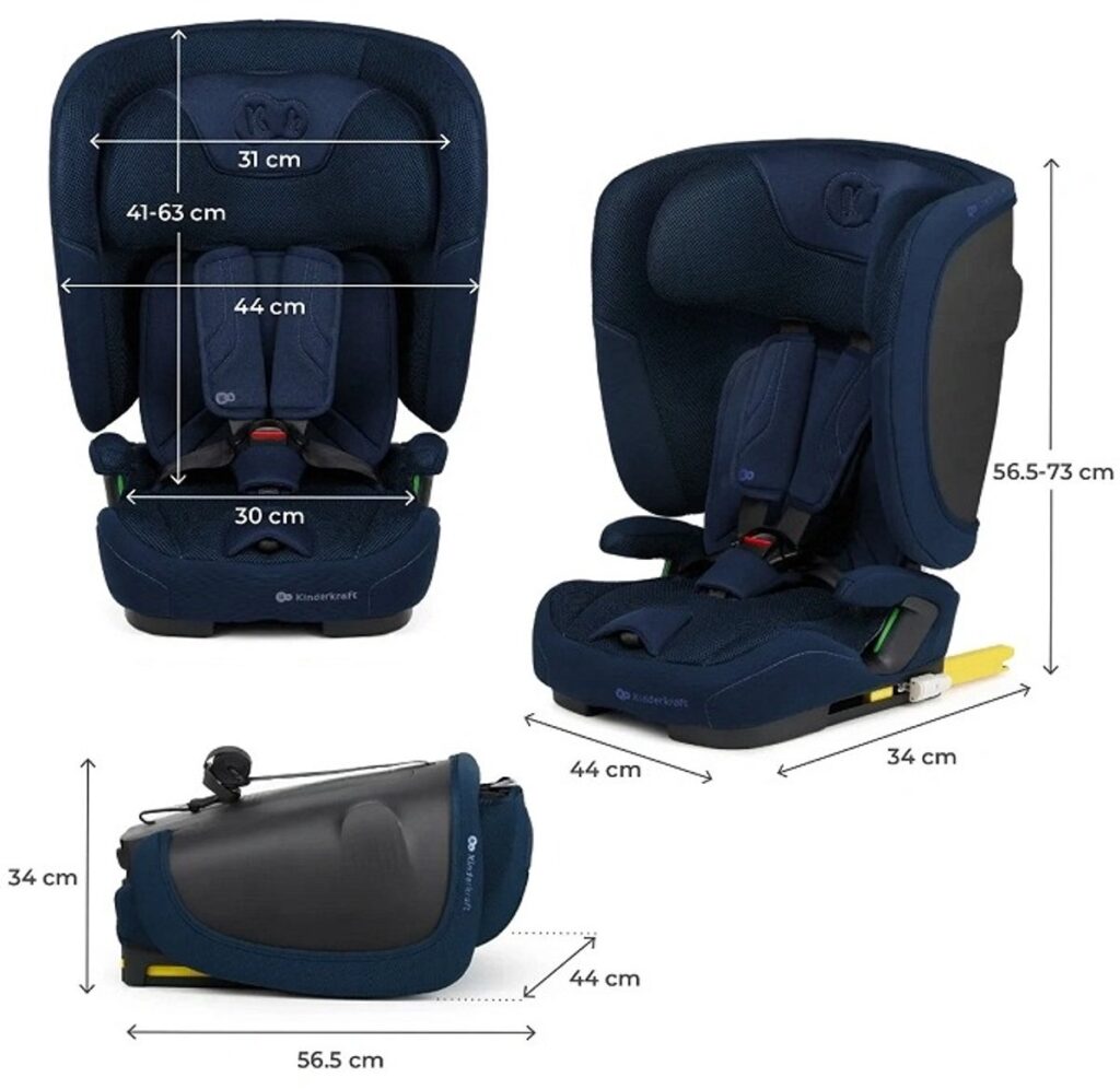 Kinderkraft Fix2Go I-Size salokāms autokrēsliņš bērniem 76-150cm krāsa Navy