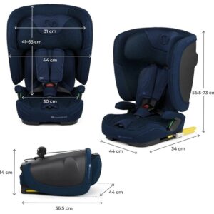 Kinderkraft Fix2Go I-Size salokāms autokrēsliņš bērniem 76-150cm krāsa Navy