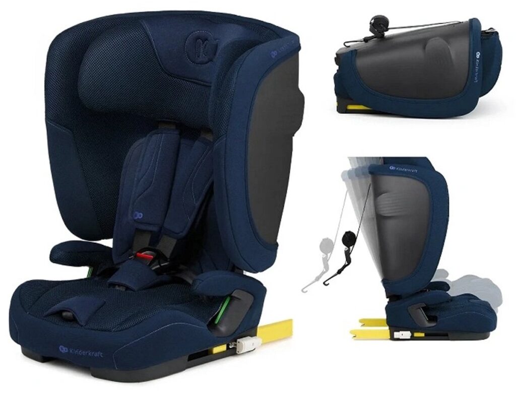 Kinderkraft Fix2Go I-Size salokāms autokrēsliņš bērniem 76-150cm krāsa Navy
