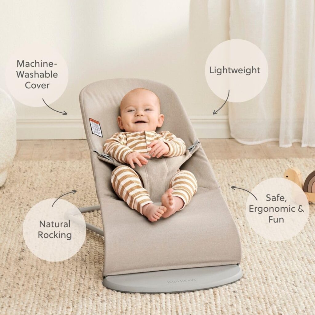 BabyBjorn BLISS šūpuļkrēsls mazuļiem 0-13kg krāsa Light Beige Melange Woven