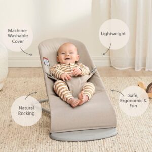 BabyBjorn BLISS šūpuļkrēsls mazuļiem 0-13kg krāsa Light Beige Melange Woven