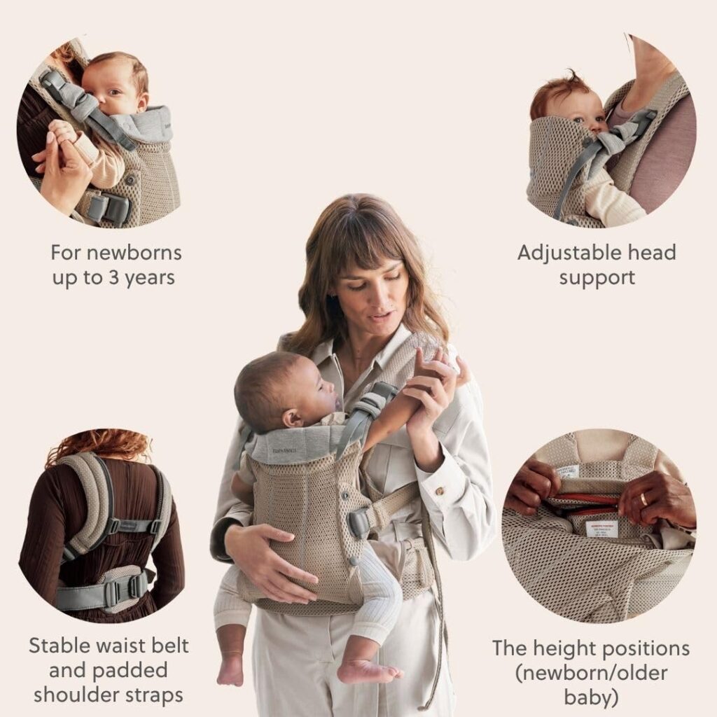 BabyBjorn HOLD ergosoma mazuļiem 0-18mēn. krāsa Brushed Woven Light Green