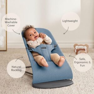 BabyBjorn BLISS šūpuļkrēsls mazuļiem 0-13kg krāsa Blue Melange Woven (Kopija)