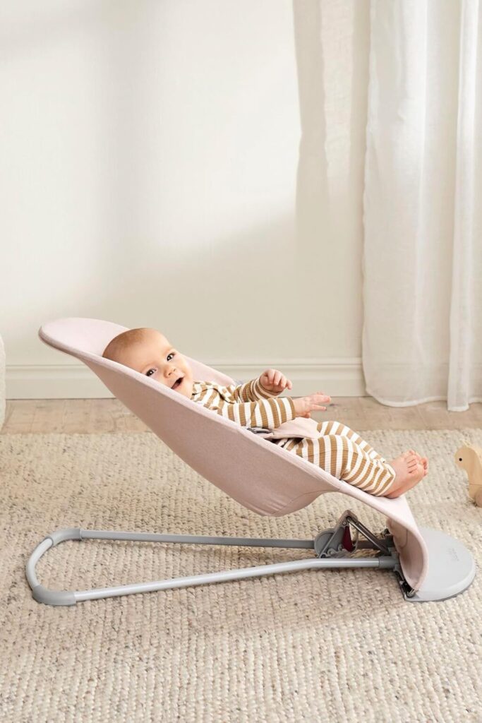 BabyBjorn BLISS šūpuļkrēsls mazuļiem 0-13kg krāsa Light Pink Melange Woven