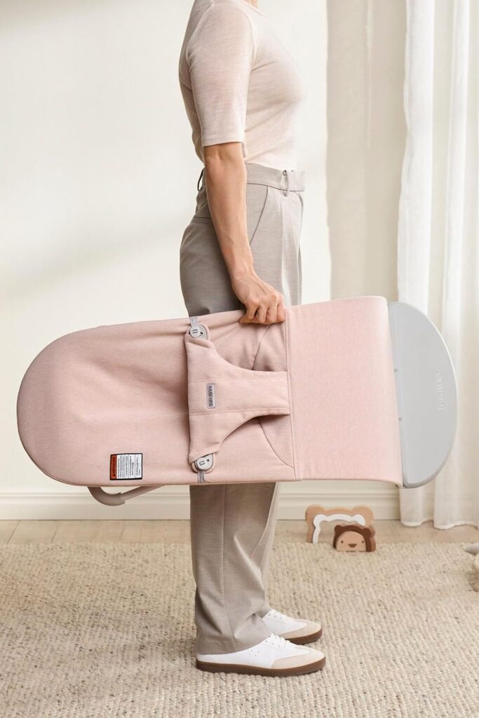 BabyBjorn BLISS šūpuļkrēsls mazuļiem 0-13kg krāsa Light Pink Melange Woven