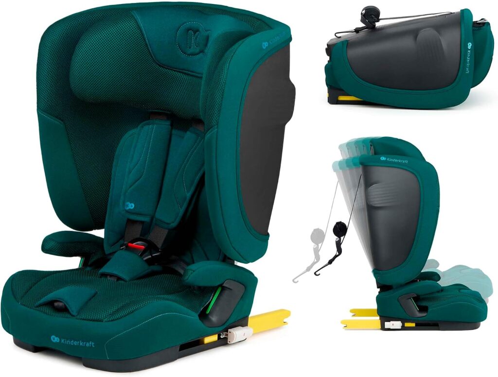 Kinderkraft Fix2Go I-Size salokāms autokrēsliņš bērniem 76-150cm krāsa Green