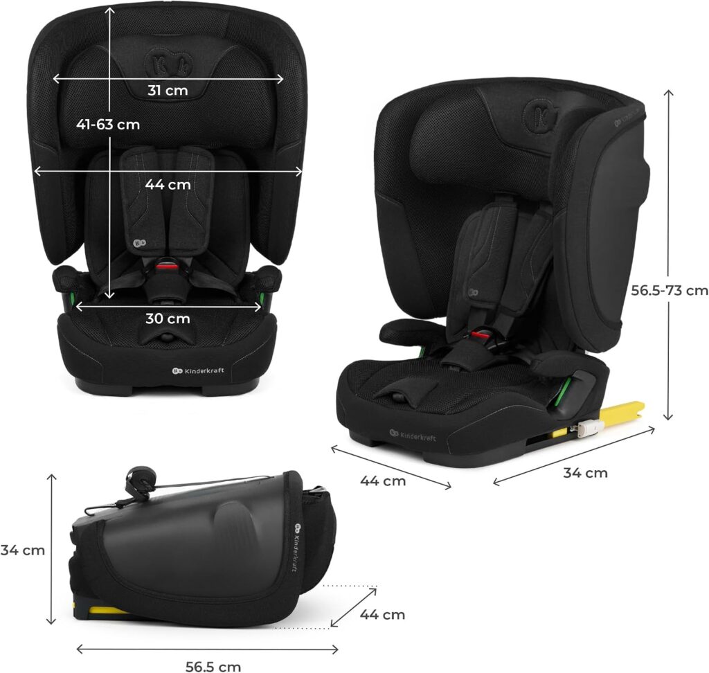 Kinderkraft Fix2Go I-Size salokāms autokrēsliņš bērniem 76-150cm krāsa Black