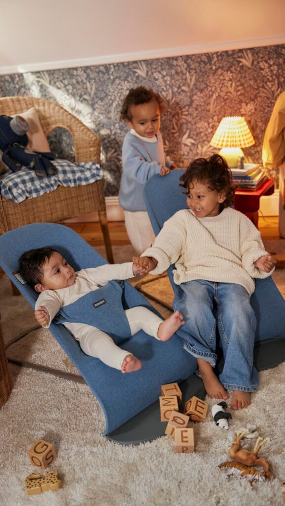 BabyBjorn BLISS šūpuļkrēsls mazuļiem 0-13kg krāsa Blue Melange Woven (Kopija)