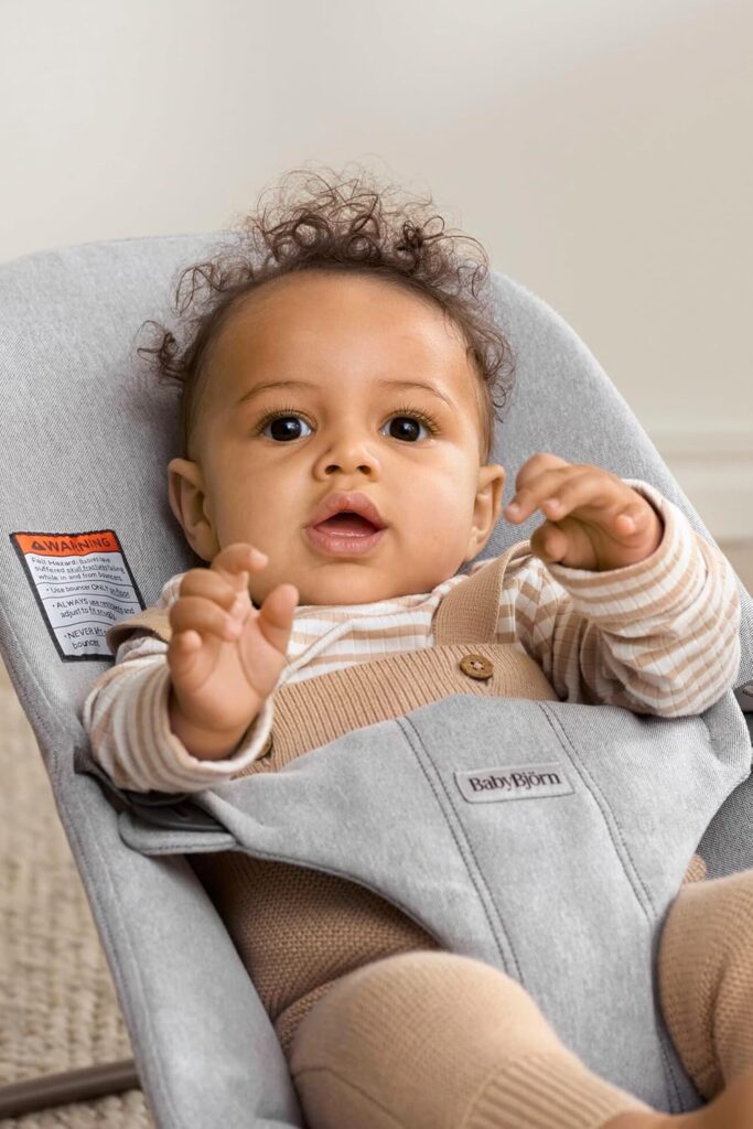 BabyBjorn BLISS šūpuļkrēsls mazuļiem 0-13kg krāsa Light Grey Melange Woven
