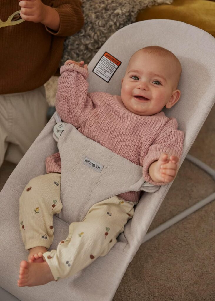 BabyBjorn BLISS šūpuļkrēsls mazuļiem 0-13kg krāsa Light Beige Melange Woven