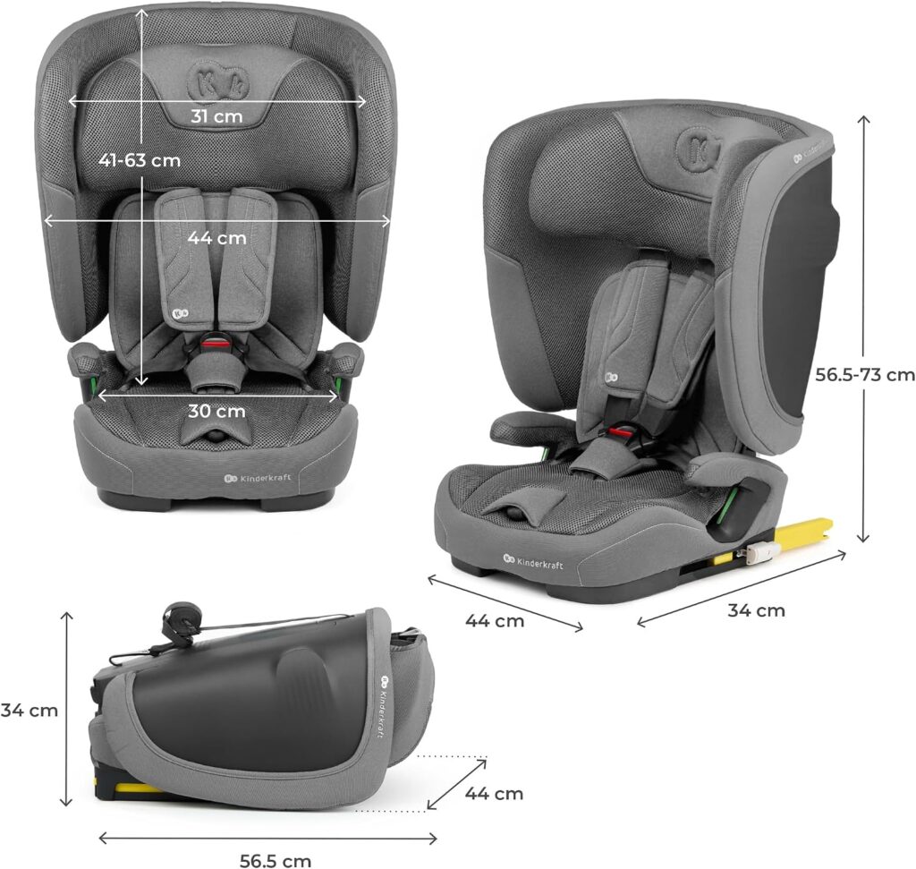 Kinderkraft Fix2Go I-Size salokāms autokrēsliņš bērniem 76-150cm krāsa Grey