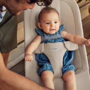 BabyBjorn BEGIN šūpuļkrēsls mazuļiem 0-9kg krāsa Sand Grey Brushed Woven