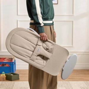 BabyBjorn BEGIN šūpuļkrēsls mazuļiem 0-9kg krāsa Sand Grey Brushed Woven