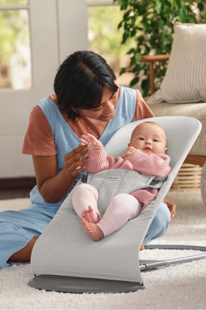 BabyBjorn BLISS šūpuļkrēsls mazuļiem 0-13kg krāsa Light Grey Melange Woven
