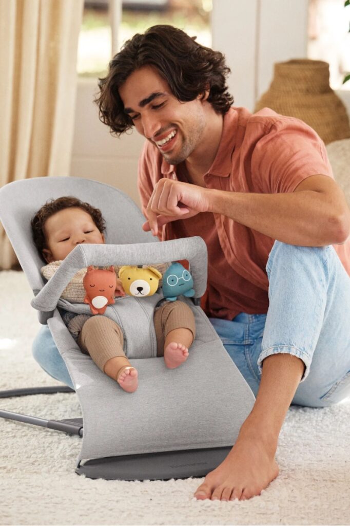 BabyBjorn BLISS šūpuļkrēsls mazuļiem 0-13kg krāsa Light Grey Melange Woven