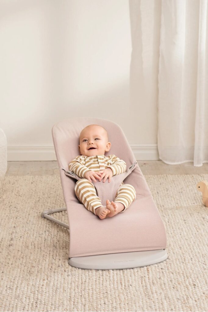 BabyBjorn BLISS šūpuļkrēsls mazuļiem 0-13kg krāsa Light Pink Melange Woven