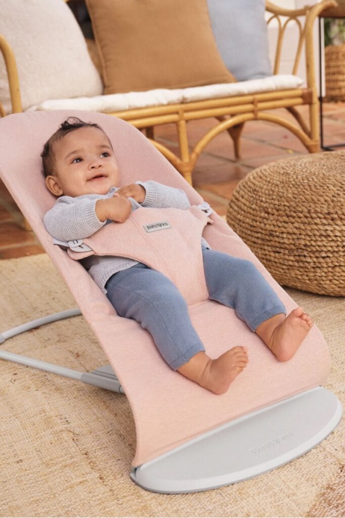BabyBjorn BLISS šūpuļkrēsls mazuļiem 0-13kg krāsa Light Pink Melange Woven
