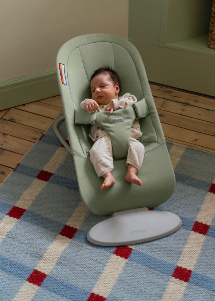 BabyBjorn BEGIN šūpuļkrēsls mazuļiem 0-9kg krāsa Light Green Brushed Woven